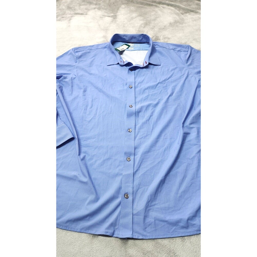 NWT Flag & Anthem Men's 3XL Blue Richwood Long Sleeve Performance Shirt